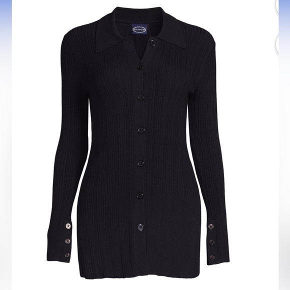 Scoop Collared Botton Up Knit - Picture 2 of 8